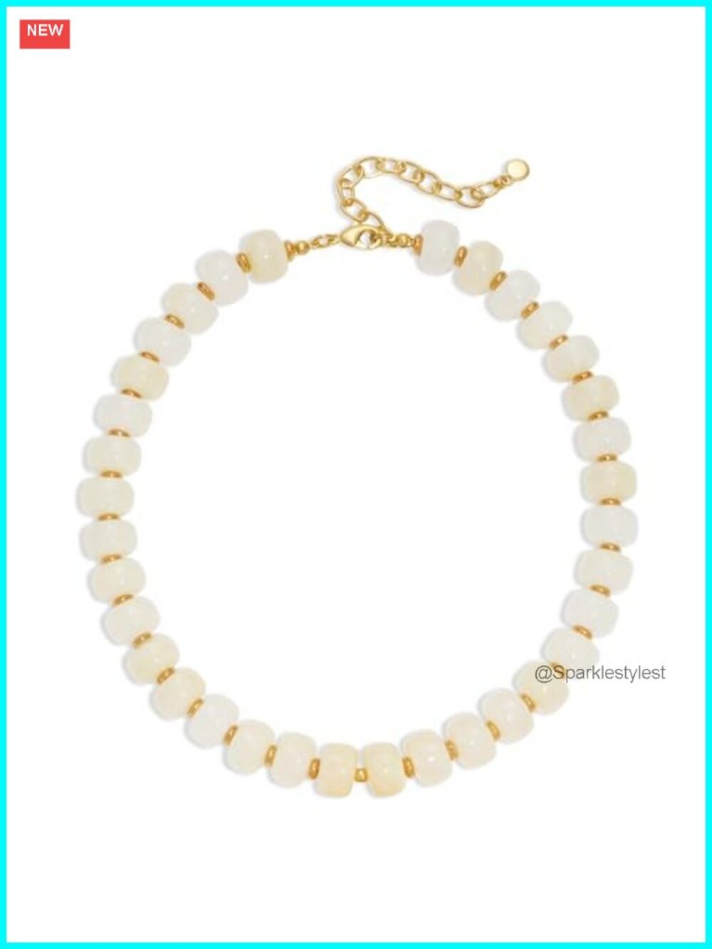 Resin Chunky Beaded Necklace Women Minimalistic Statement Slip On 40cm
